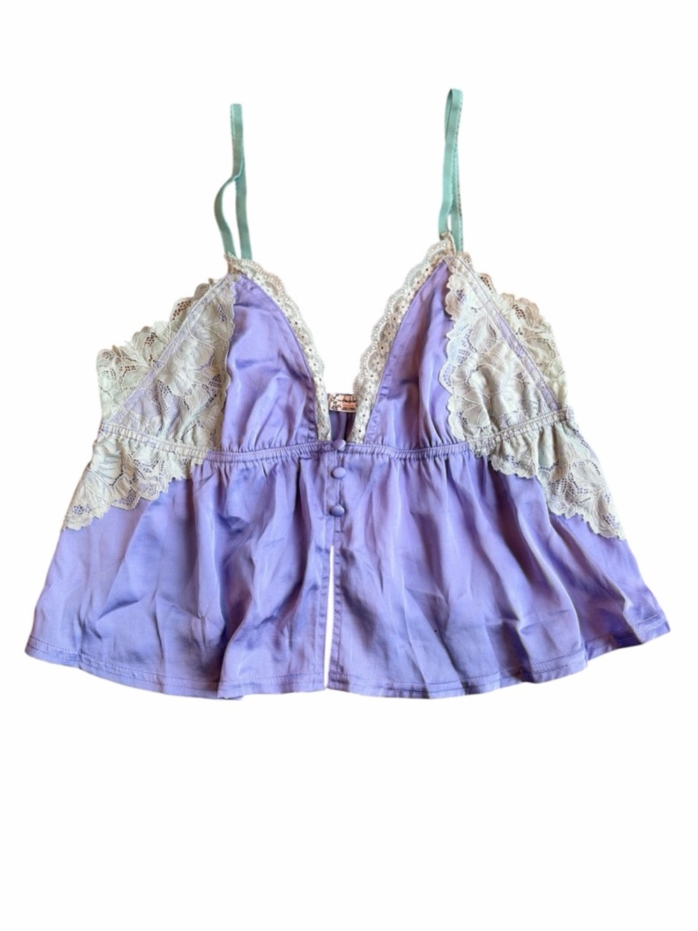 Free People Satin Lace Loungewear Set Anywhere With You Viola Combo Size Small - Picture 3 of 13